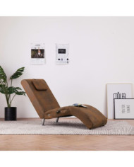 Chaise longue de massage avec oreiller Marron Similicuir daim | Mobilier & Déco