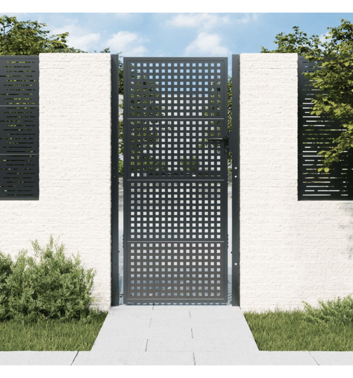 Portail de jardin anthracite 105x225 cm acier | Mobilier & Déco