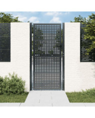 Portail de jardin anthracite 105x225 cm acier | Mobilier & Déco
