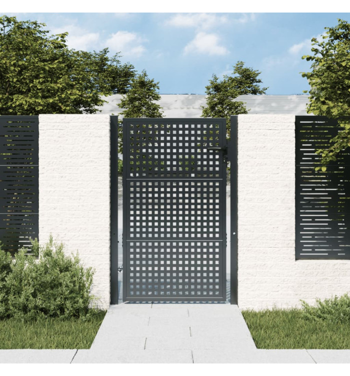 Portail de jardin anthracite 105x175 cm acier | Mobilier & Déco