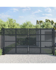 Portail de jardin anthracite 400x175 cm acier | Mobilier & Déco