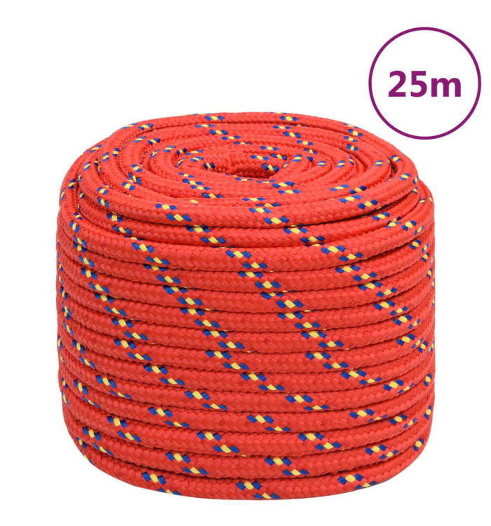 Corde de bateau Rouge 16 mm 25 m Polypropylène | Mobilier & Déco