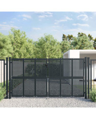 Portail de jardin anthracite 300 x 150 cm acier | Mobilier & Déco