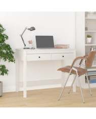 Bureau avec tiroirs Blanc 100x50x78 cm Bois massif de pin | Mobilier & Déco