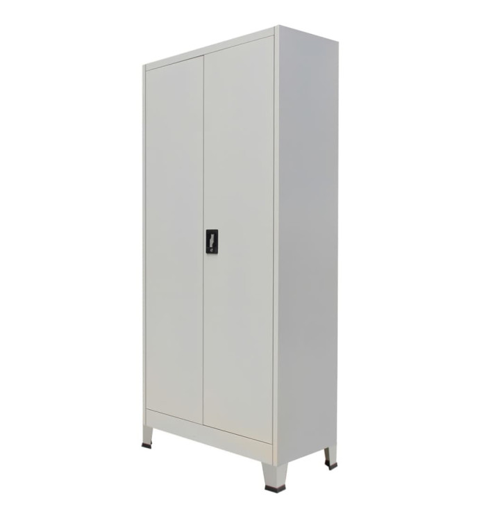 Armoire de bureau avec 2 portes Acier 90 x 40 x 180 cm Gris | Mobilier & Déco