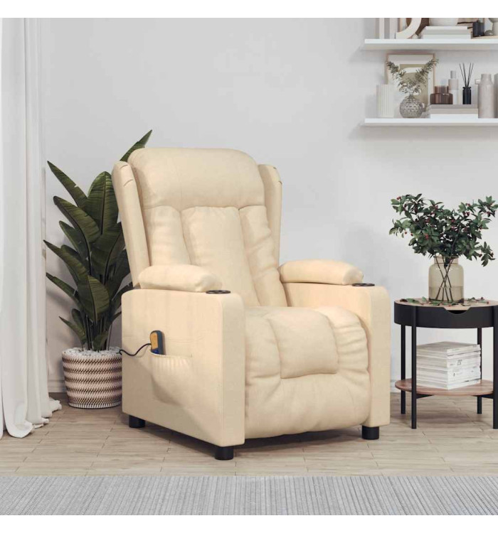 Fauteuil de massage Crème Tissu | Mobilier & Déco
