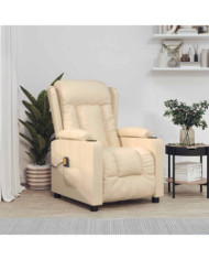 Fauteuil de massage Crème Tissu | Mobilier & Déco