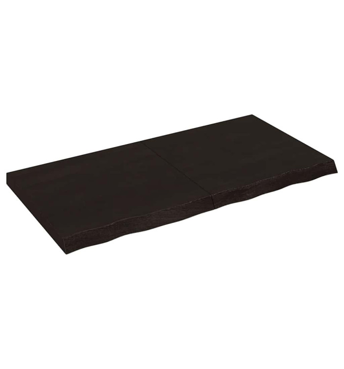 Étagère murale marron foncé bois chêne massif traité | Mobilier & Déco