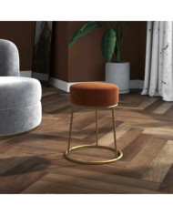 Tabouret rond Marron Velours | Mobilier & Déco