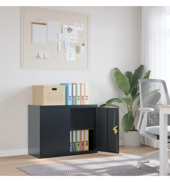 Classeur anthracite 90x40x70 cm acier | Mobilier & Déco