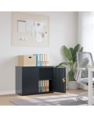 Classeur anthracite 90x40x70 cm acier | Mobilier & Déco