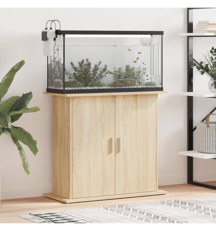 Support pour aquarium chêne sonoma 81x36x73cm bois d'ingénierie | Mobilier & Déco