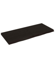 Étagère murale marron foncé bois chêne massif traité | Mobilier & Déco