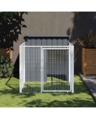 Niche pour chien avec cour anthracite 110x201x110 cm | Mobilier & Déco
