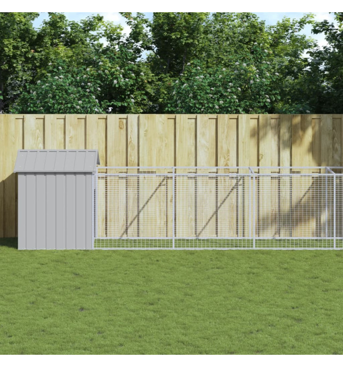 Niche pour chien avec toit gris clair acier galvanisé | Mobilier & Déco