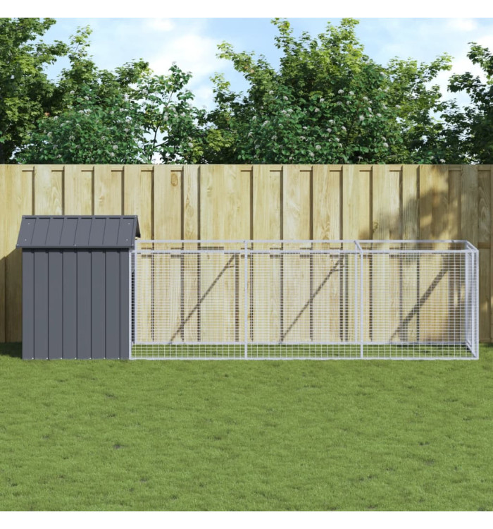 Niche pour chien avec toit anthracite acier galvanisé | Mobilier & Déco
