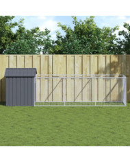 Niche pour chien avec toit anthracite acier galvanisé | Mobilier & Déco