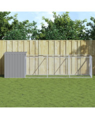 Niche pour chien avec cour gris clair 110x405x110 cm | Mobilier & Déco