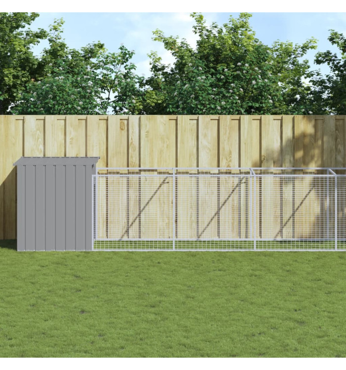 Niche pour chien avec cour gris clair 110x813x110 cm | Mobilier & Déco