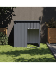 Niche pour chien avec toit anthracite acier galvanisé | Mobilier & Déco