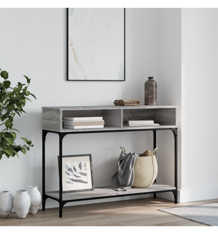 Table console sonoma gris 100x30,5x75 cm bois d'ingénierie | Mobilier & Déco