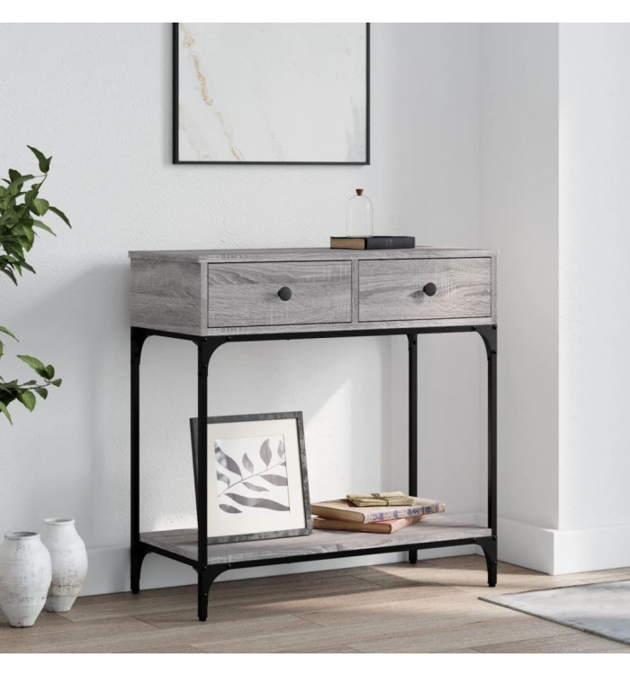 Table console sonoma gris 75x34,5x75 cm bois d'ingénierie | Mobilier & Déco