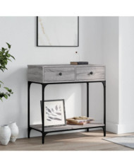 Table console sonoma gris 75x34,5x75 cm bois d'ingénierie | Mobilier & Déco