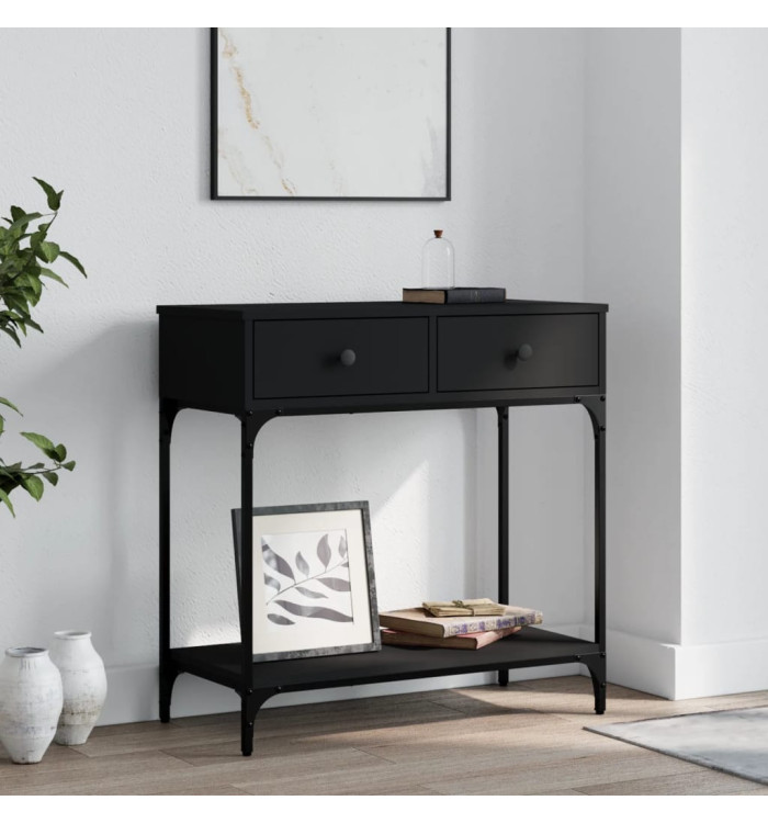 Table console noir 75x34,5x75 cm bois d'ingénierie | Mobilier & Déco