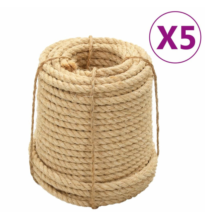 Cordes en sisal 5 pcs 20 mm 100 m | Mobilier & Déco