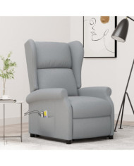 Fauteuil de massage inclinable Gris clair Tissu | Mobilier & Déco