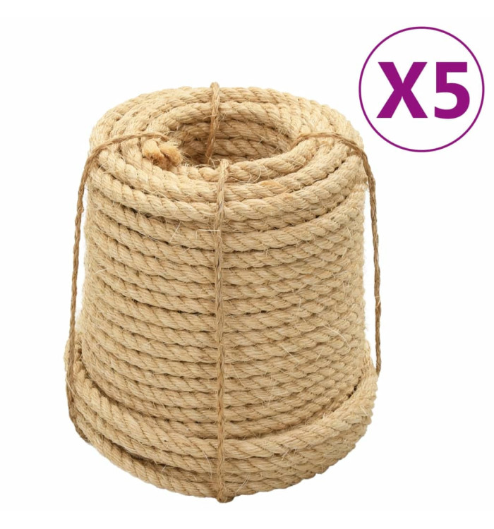 Cordes en sisal 5 pcs 16 mm 100 m | Mobilier & Déco