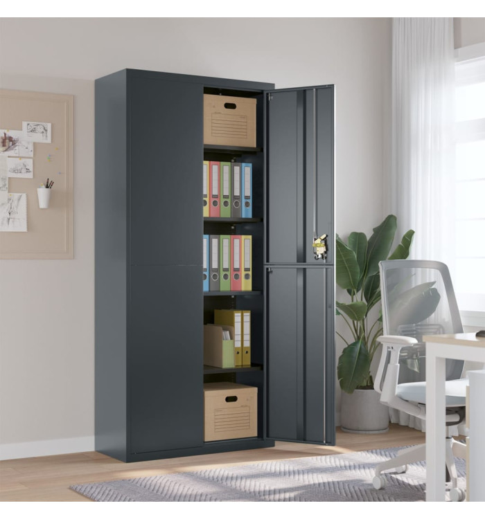 Classeur anthracite 90x40x200 cm Acier | Mobilier & Déco