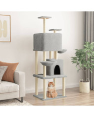 Arbre à chat avec griffoirs en sisal Gris clair 180 cm | Mobilier & Déco