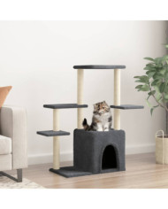 Arbre à chat avec griffoirs en sisal gris foncé 97,5 cm | Mobilier & Déco