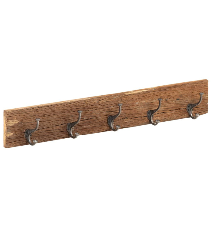 Cintre de couloir et 5 crochets 100x2,5x15 cm Bois récupération | Mobilier & Déco