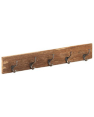 Cintre de couloir et 5 crochets 100x2,5x15 cm Bois récupération | Mobilier & Déco