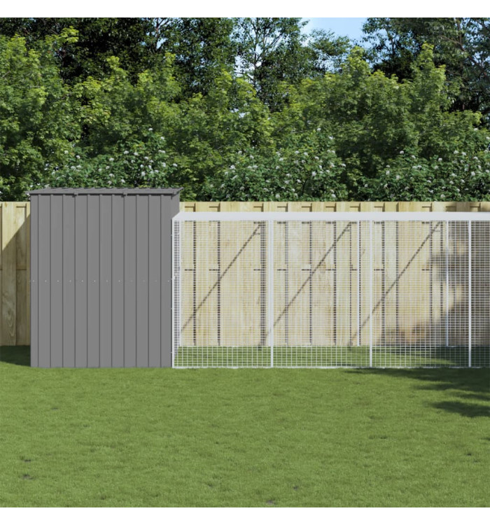 Niche pour chien avec cour gris clair 214x1069x181 cm | Mobilier & Déco