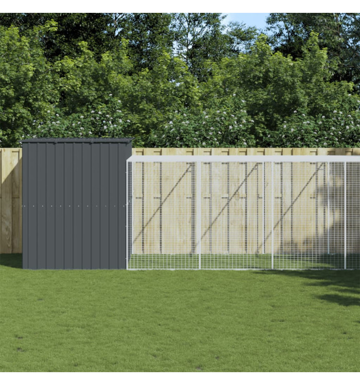 Niche pour chien avec cour anthracite 214x1273x181 cm | Mobilier & Déco