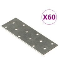 Plaques perforées 60 pcs 2 mm 120x40 mm acier galvanisé | Mobilier & Déco
