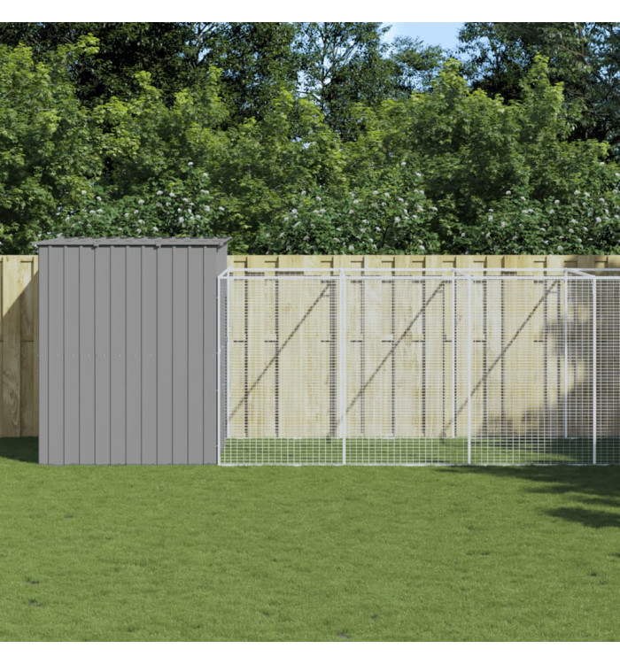 Niche pour chien avec cour gris clair 214x1069x181 cm | Mobilier & Déco