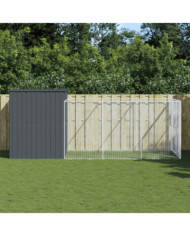 Niche pour chien avec cour anthracite 214x457x181 cm | Mobilier & Déco