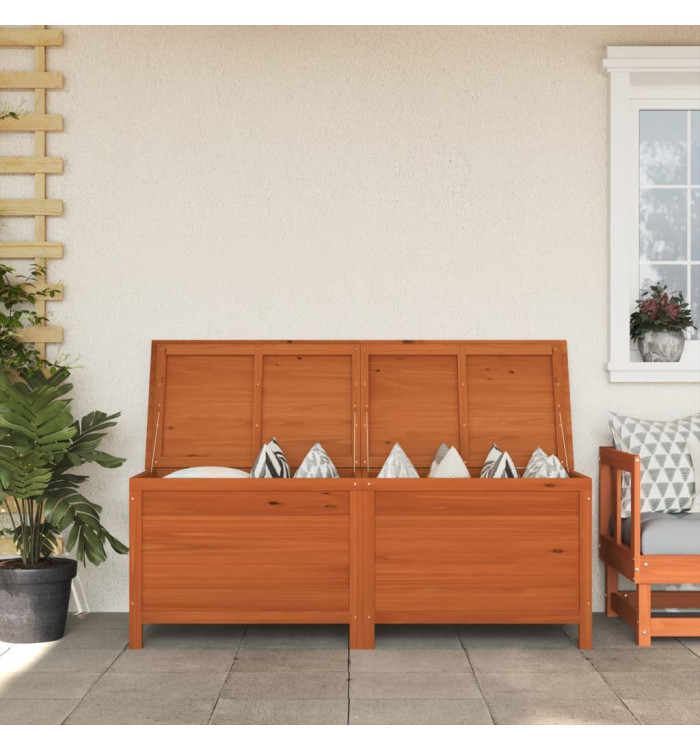 Boîte de rangement de jardin marron bois massif de sapin | Mobilier & Déco