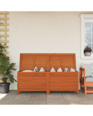 Boîte de rangement de jardin marron bois massif de sapin | Mobilier & Déco