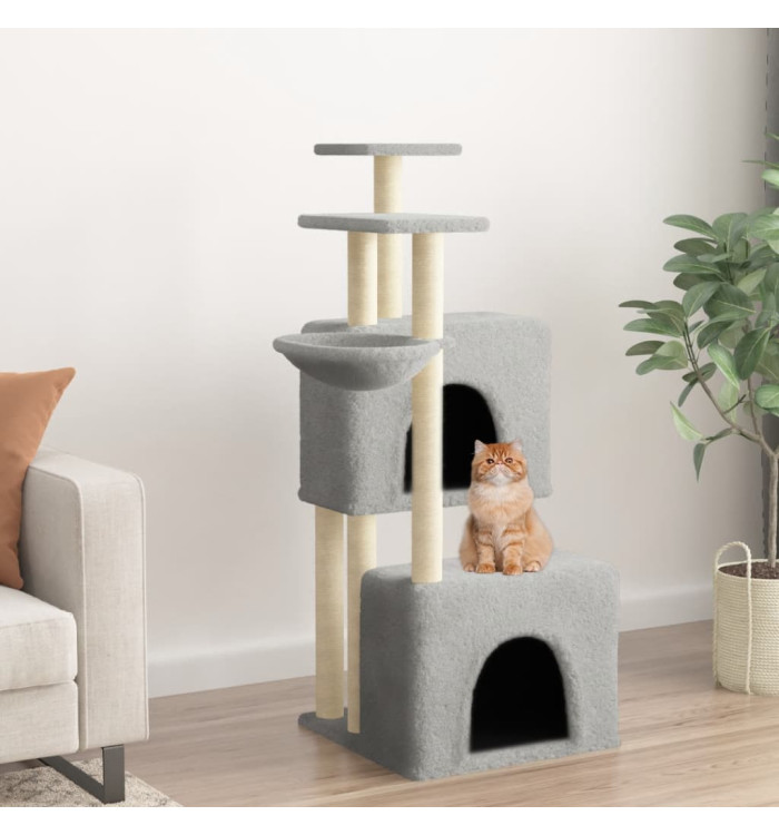 Arbre à chat avec griffoirs en sisal gris clair 122 cm | Mobilier & Déco