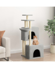 Arbre à chat avec griffoirs en sisal gris clair 122 cm | Mobilier & Déco