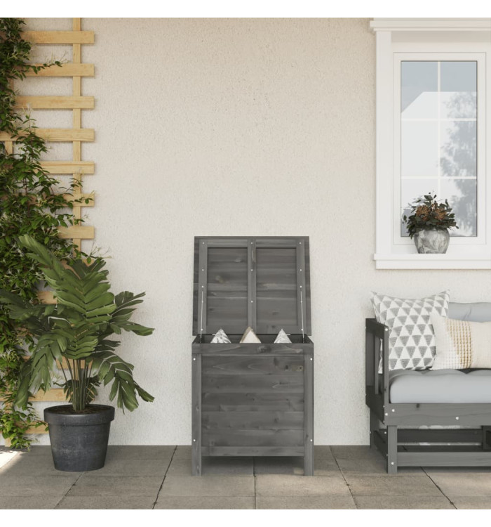 Boîte de rangement de jardin anthracite bois massif de sapin | Mobilier & Déco