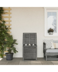 Boîte de rangement de jardin anthracite bois massif de sapin | Mobilier & Déco