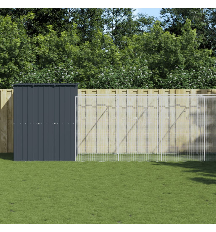 Niche pour chien avec cour anthracite 165x863x181 cm | Mobilier & Déco