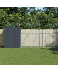 Niche pour chien avec cour anthracite 165x1271x181 cm | Mobilier & Déco