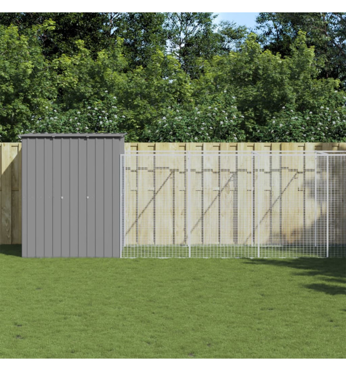 Niche pour chien avec cour gris clair 165x1271x181 cm | Mobilier & Déco